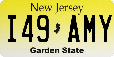 NJ license plate I49AMY
