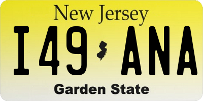 NJ license plate I49ANA
