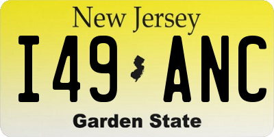 NJ license plate I49ANC