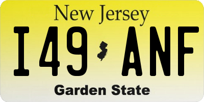 NJ license plate I49ANF