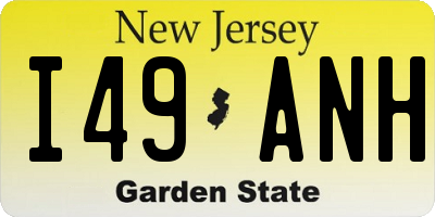 NJ license plate I49ANH