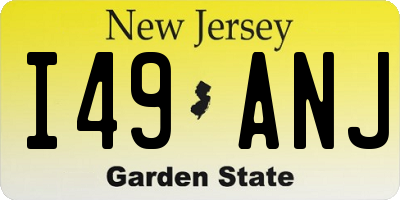 NJ license plate I49ANJ