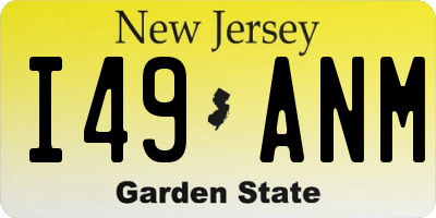 NJ license plate I49ANM