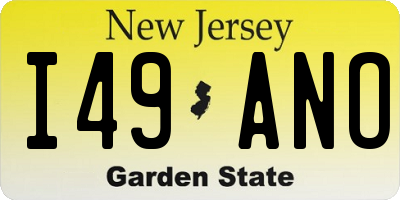 NJ license plate I49ANO