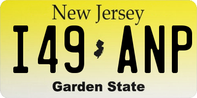 NJ license plate I49ANP