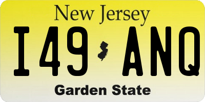 NJ license plate I49ANQ