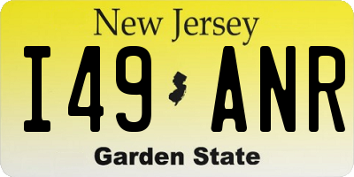 NJ license plate I49ANR
