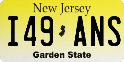 NJ license plate I49ANS