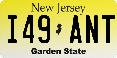 NJ license plate I49ANT