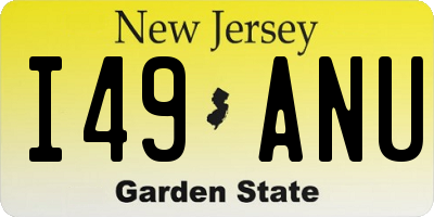 NJ license plate I49ANU