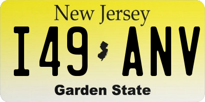 NJ license plate I49ANV