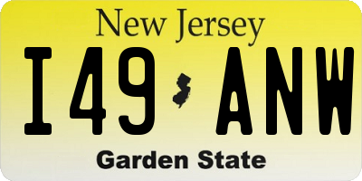NJ license plate I49ANW