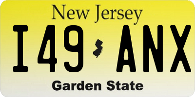 NJ license plate I49ANX