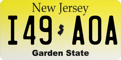 NJ license plate I49AOA