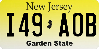 NJ license plate I49AOB