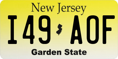 NJ license plate I49AOF