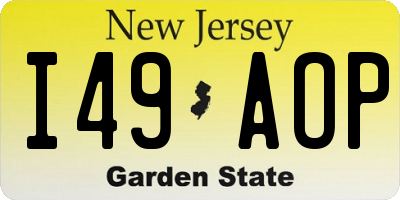 NJ license plate I49AOP