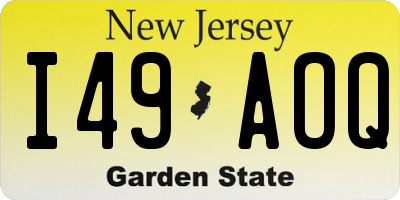 NJ license plate I49AOQ
