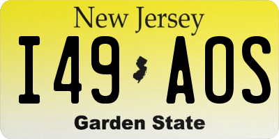 NJ license plate I49AOS