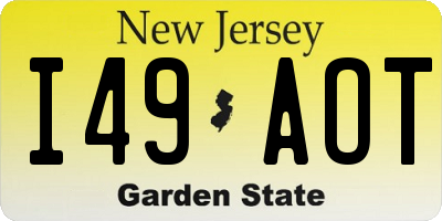 NJ license plate I49AOT