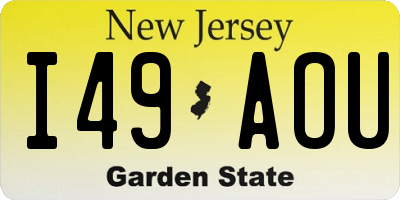 NJ license plate I49AOU