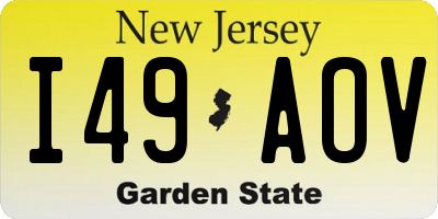 NJ license plate I49AOV