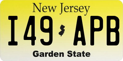 NJ license plate I49APB