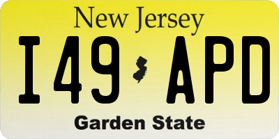 NJ license plate I49APD