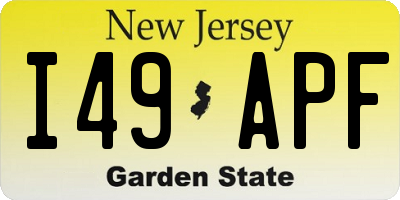 NJ license plate I49APF