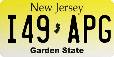 NJ license plate I49APG