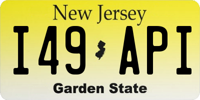 NJ license plate I49API