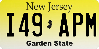 NJ license plate I49APM