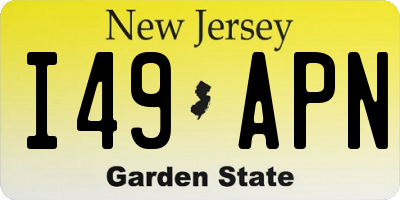 NJ license plate I49APN