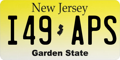 NJ license plate I49APS