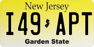 NJ license plate I49APT