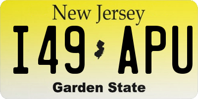 NJ license plate I49APU