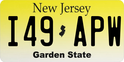 NJ license plate I49APW