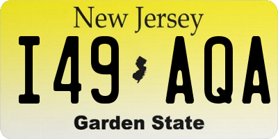 NJ license plate I49AQA