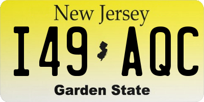 NJ license plate I49AQC