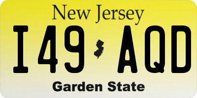 NJ license plate I49AQD