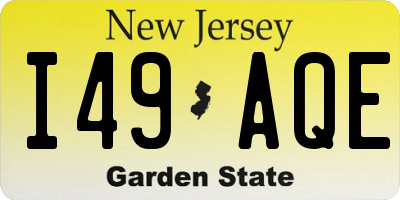 NJ license plate I49AQE