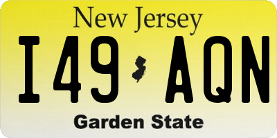 NJ license plate I49AQN
