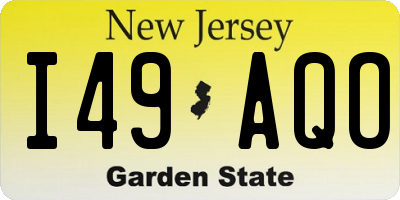 NJ license plate I49AQO