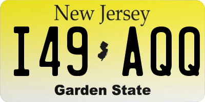 NJ license plate I49AQQ