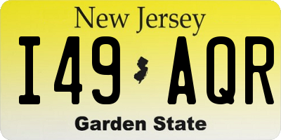 NJ license plate I49AQR