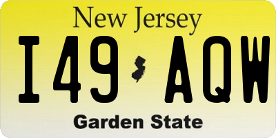 NJ license plate I49AQW