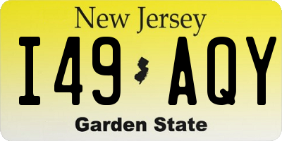 NJ license plate I49AQY
