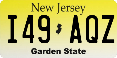 NJ license plate I49AQZ