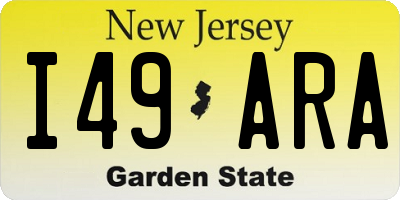 NJ license plate I49ARA