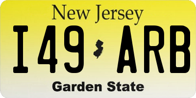 NJ license plate I49ARB